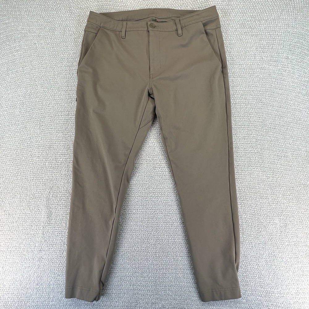BYLT Premium Basics Pants Mens Sz 38 35x27 Brown Everyday Jogger Slim Fit